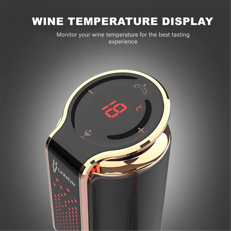 Linkstyle VINOWAKE Triovino Electric Wine Aerator, Dispenser and Preserver By LINKSTYLE — 3-in-1 Instant Aeration For Improved Taste, Measured Pouring & Wine Preservation up to 20-days - Image 4
